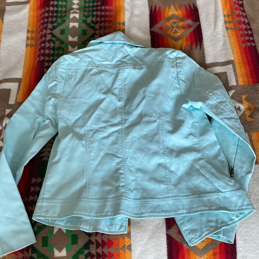 Forever 21 Leather Turquoise/ Teal Jacket - Picture 5 of 6